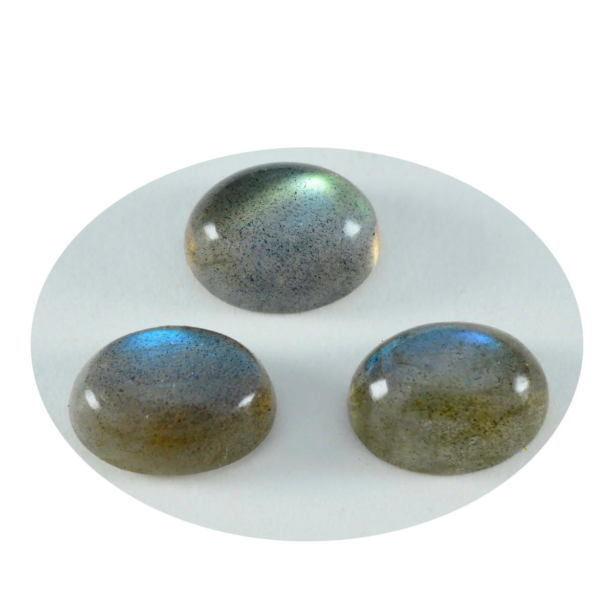 riyogems 1pc cabochon di labradorite grigia 5x7 mm di forma ovale, gemma di bella qualità