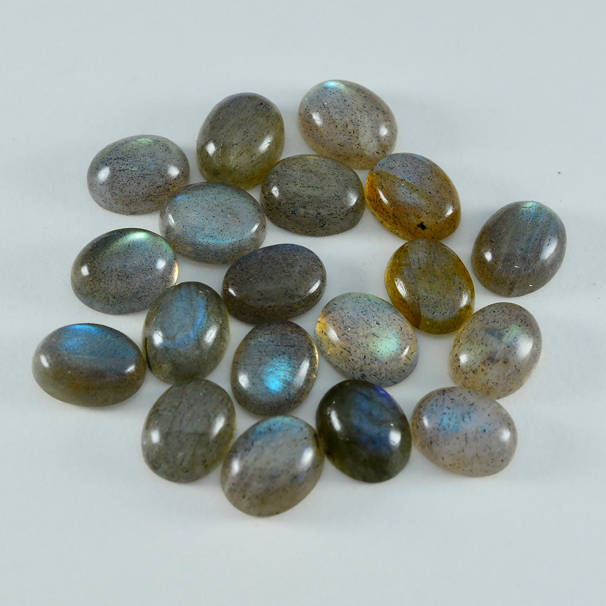 riyogems 1pc cabochon di labradorite grigia 5x7 mm di forma ovale, gemma di bella qualità