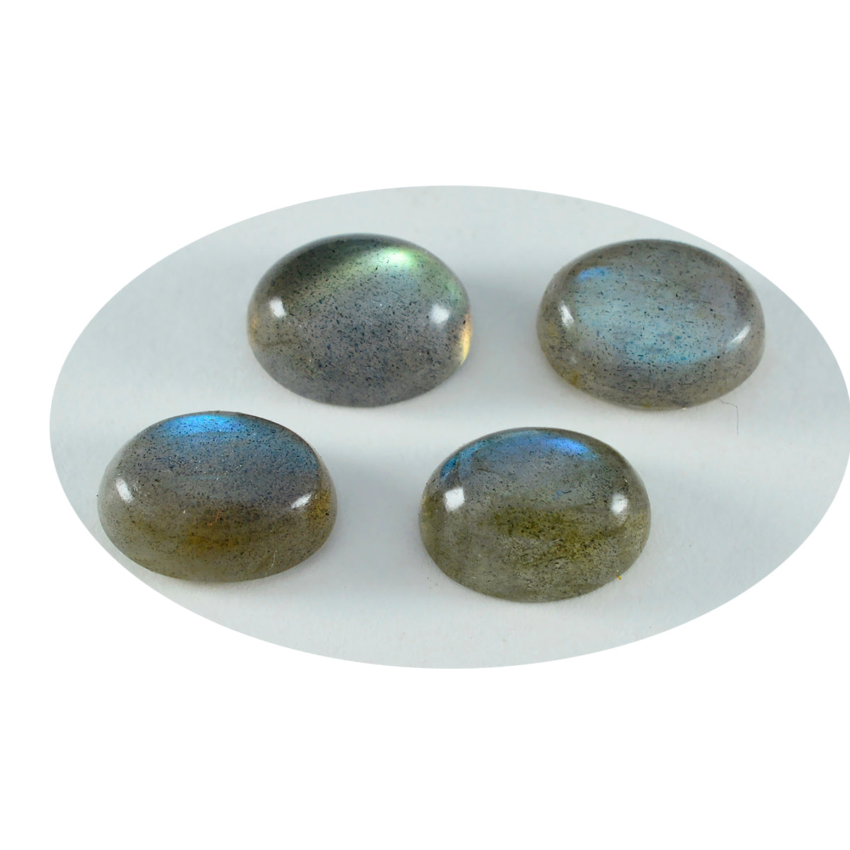 riyogems 1pc cabochon di labradorite grigia 6x8 mm di forma ovale gemme di bellissima qualità