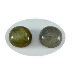 riyogems 1pc cabochon labradorite grise 14x14 mm forme ronde pierre précieuse de qualité a1