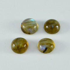 riyogems 1pc cabochon labradorite grise 4x4 mm forme ronde pierres précieuses de superbe qualité