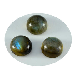 Riyogems 1 pc cabochon labradorite grise 7x7 mm forme ronde qualité incroyable gemme en vrac