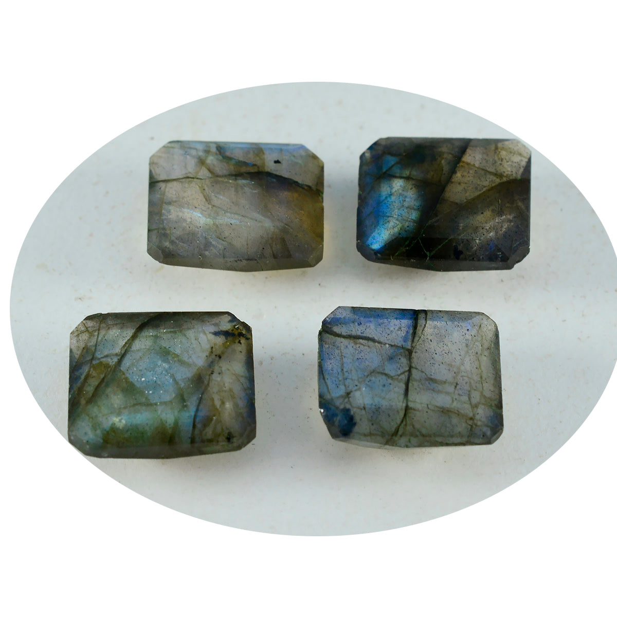 Riyogems 1PC Genuine Grey Labradorite Faceted 9x11 mm Octagon Shape handsome Quality Loose Gem