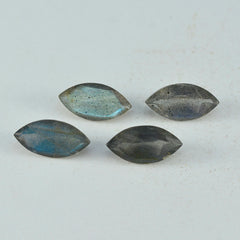 Riyogems 1PC Natural Grey Labradorite Faceted 11x22 mm Marquise Shape AAA Quality Gems