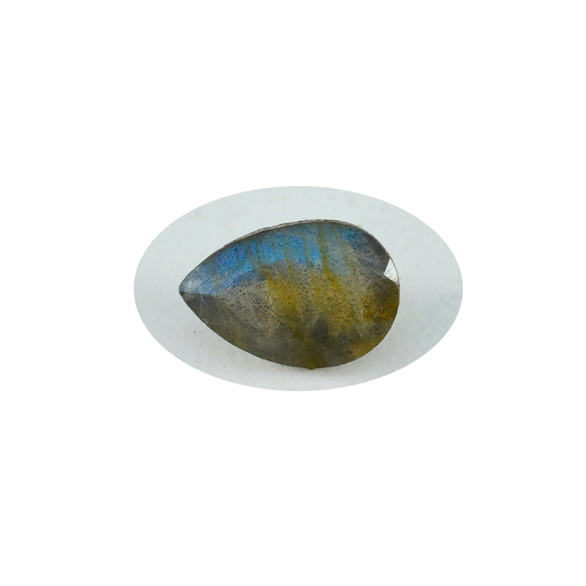 riyogems 1 st äkta grå labradorit fasetterad 10x12 mm päronform sten av hög kvalitet