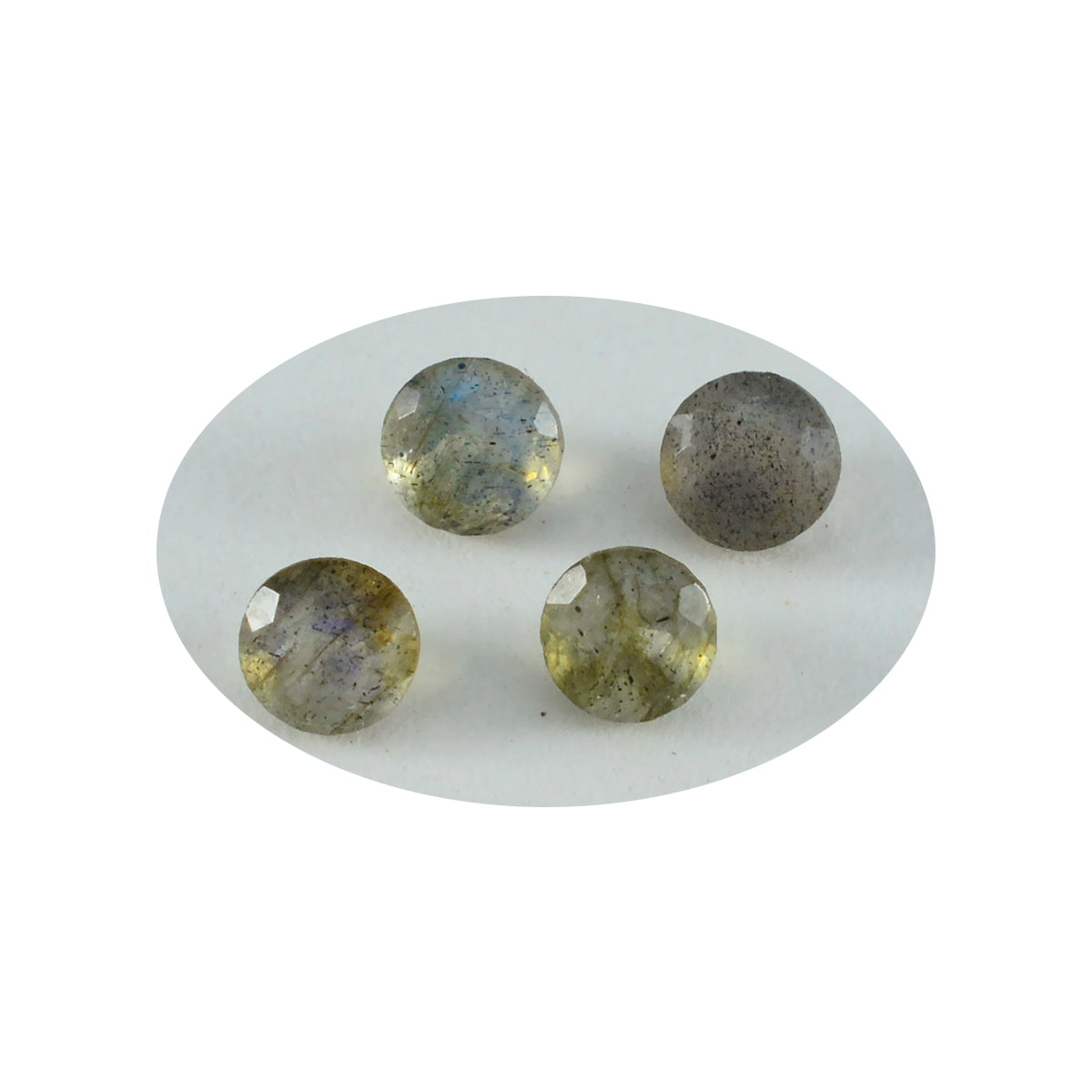 Riyogems 1PC Natural Grey Labradorite Faceted 3x3 mm Round Shape sweet Quality Loose Stone