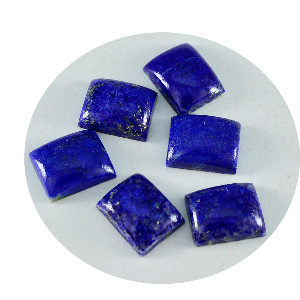 Riyogems 1PC Blue Lapis Lazuli Cabochon 6x8 mm Octagon Shape wonderful Quality Loose Gem