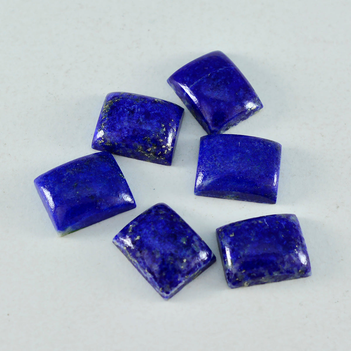 Riyogems 1 pc cabochon lapis lazuli bleu 6x8 mm forme octogonale merveilleuse qualité gemme en vrac