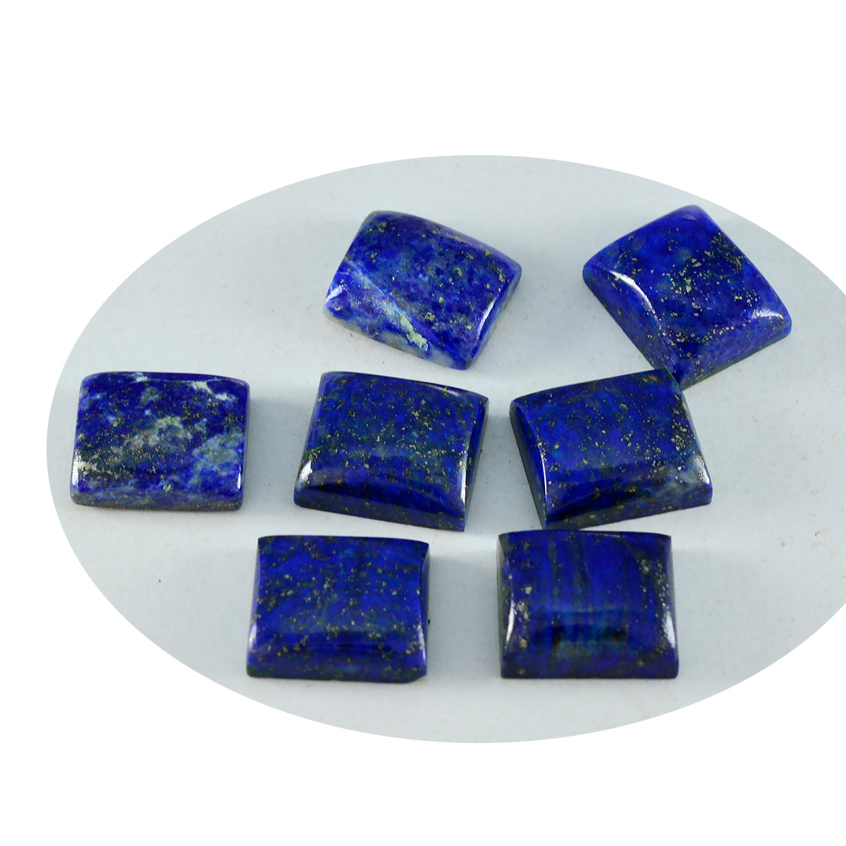 Riyogems 1 Stück blauer Lapislazuli-Cabochon, 7 x 9 mm, Achteckform, süße Qualität, lose Edelsteine