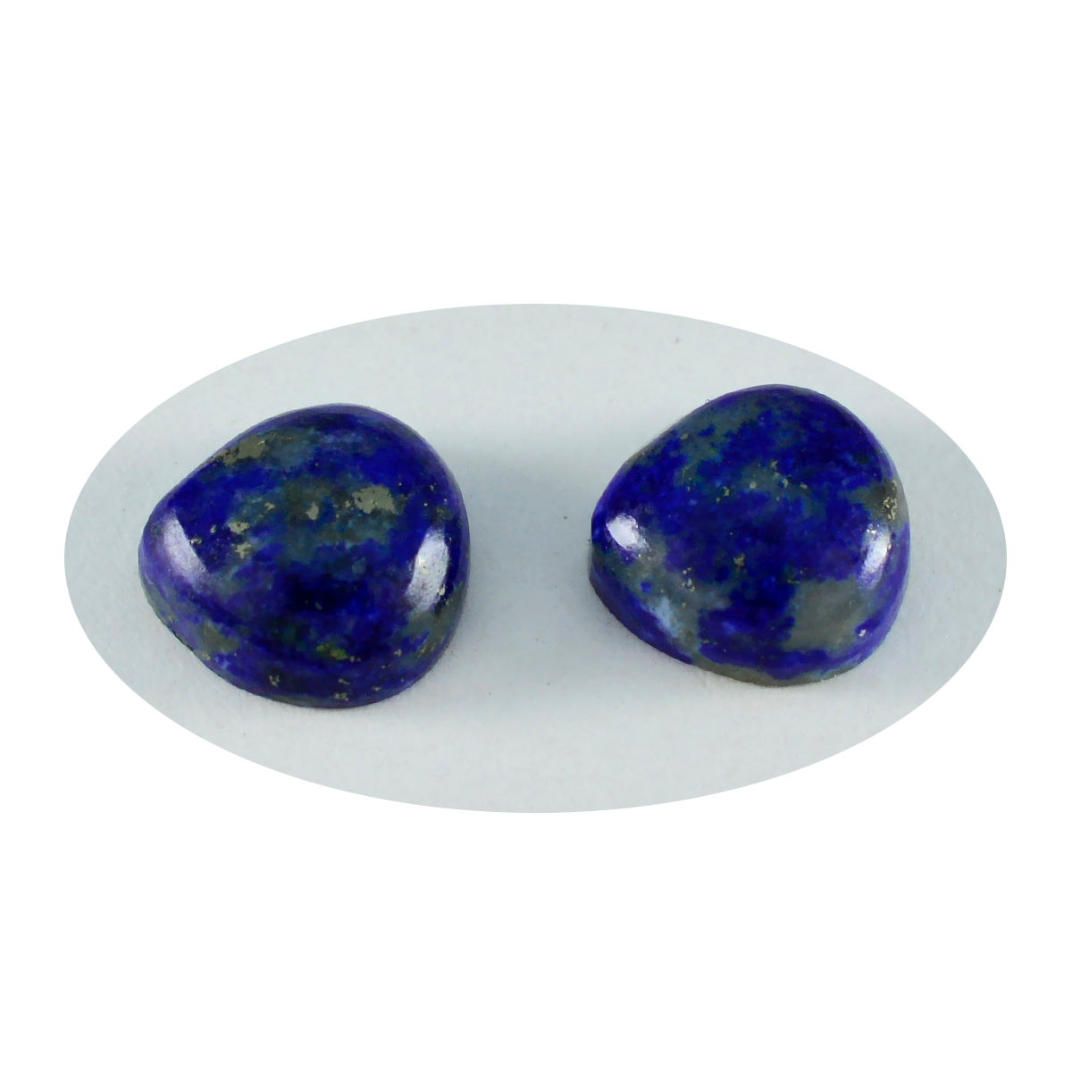 Riyogems 1 pc cabochon lapis lazuli bleu 10x10 mm en forme de coeur pierres précieuses de bonne qualité