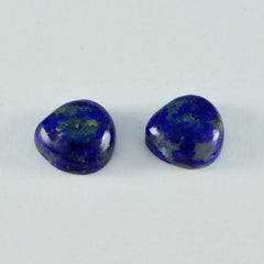 Riyogems 1PC Blauwe Lapis Lazuli Cabochon 10x10 mm Hartvorm Goede Kwaliteit Edelstenen