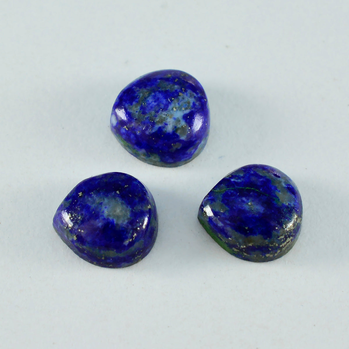Riyogems 1 Stück blauer Lapislazuli-Cabochon, 13 x 13 mm, Herzform, attraktive Qualität, lose Edelsteine
