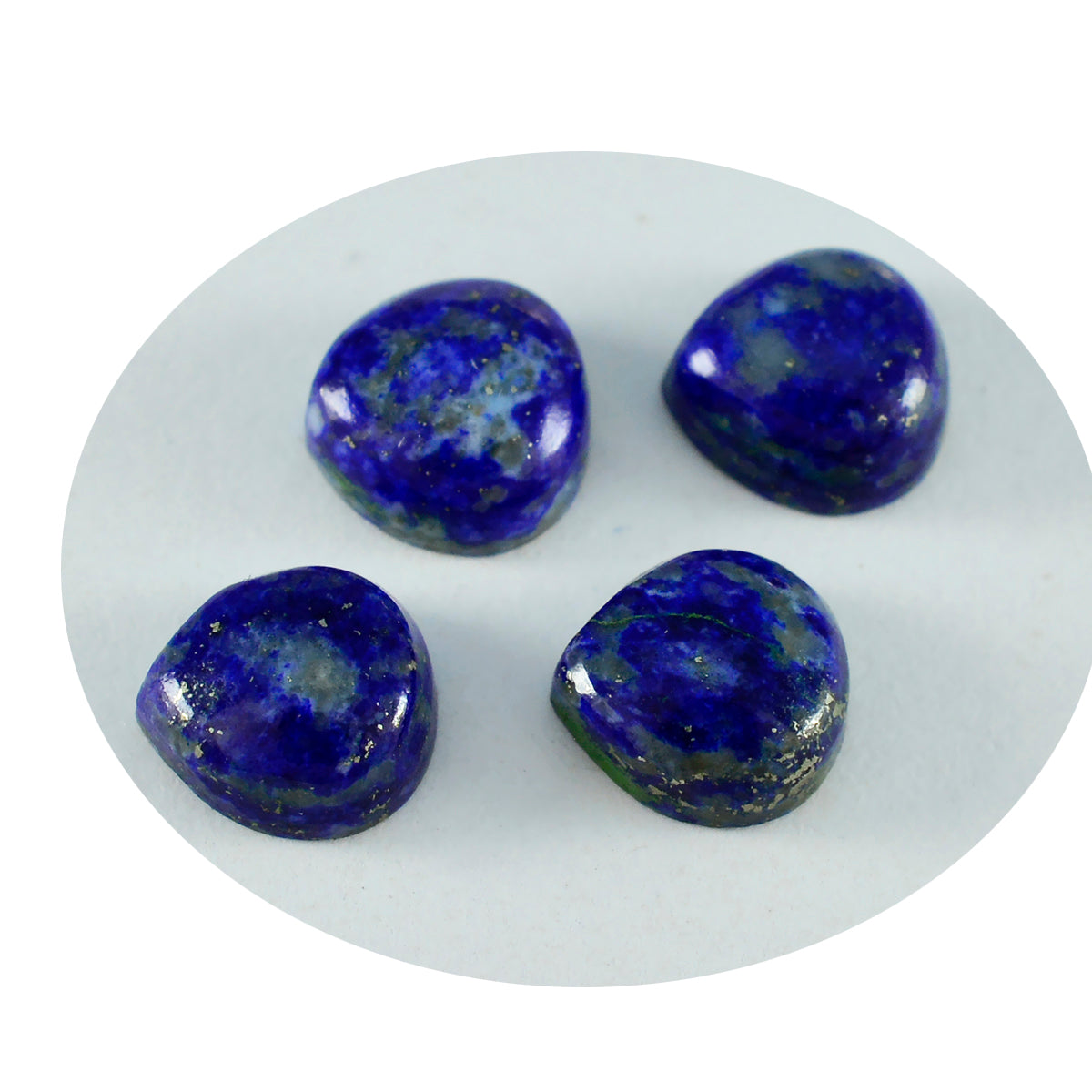Riyogems 1PC Blue Lapis Lazuli Cabochon 14x14 mm Heart Shape pretty Quality Loose Gems