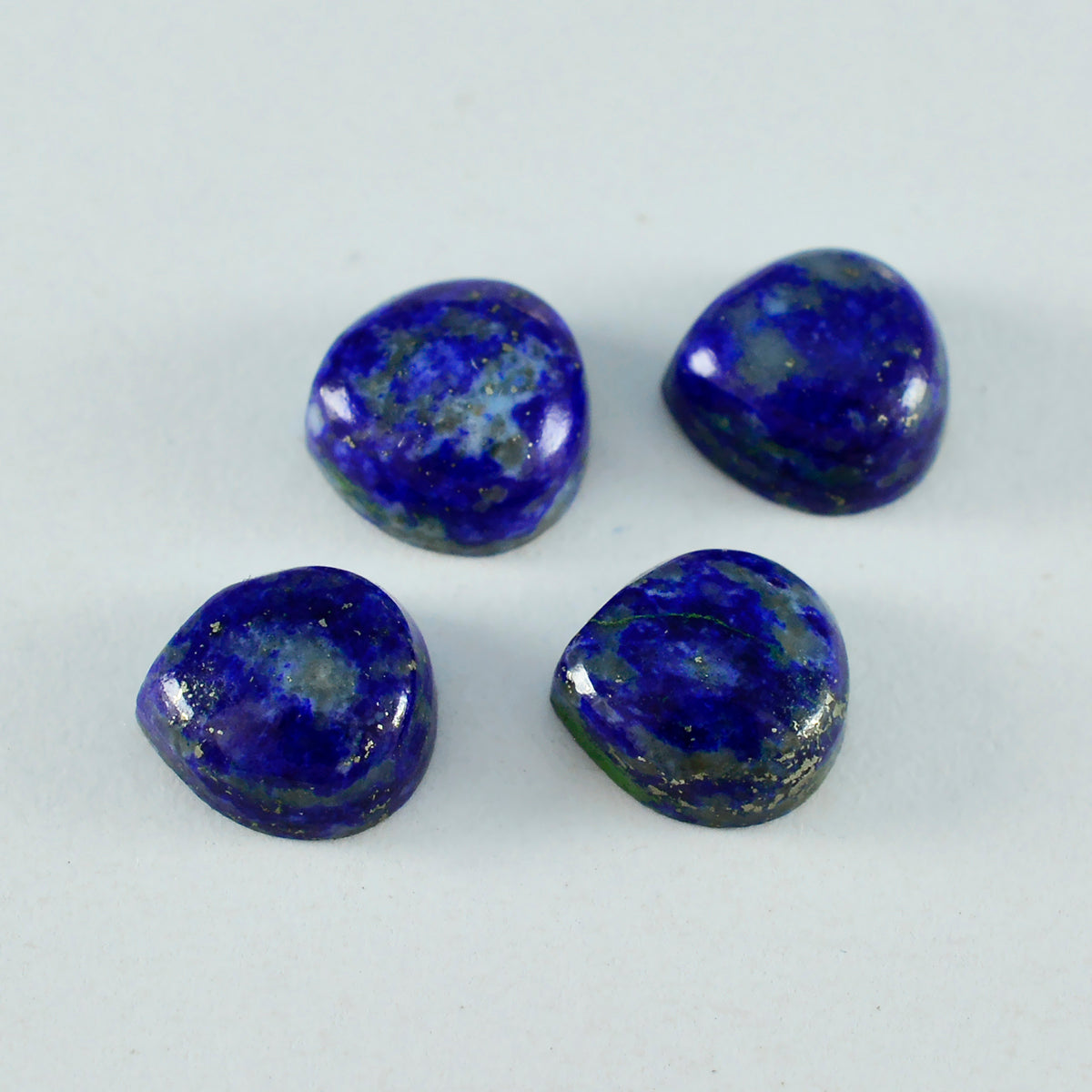 riyogems 1pc ブルー ラピスラズリ カボション 14x14 mm ハートシェイプ かなり品質のルース宝石