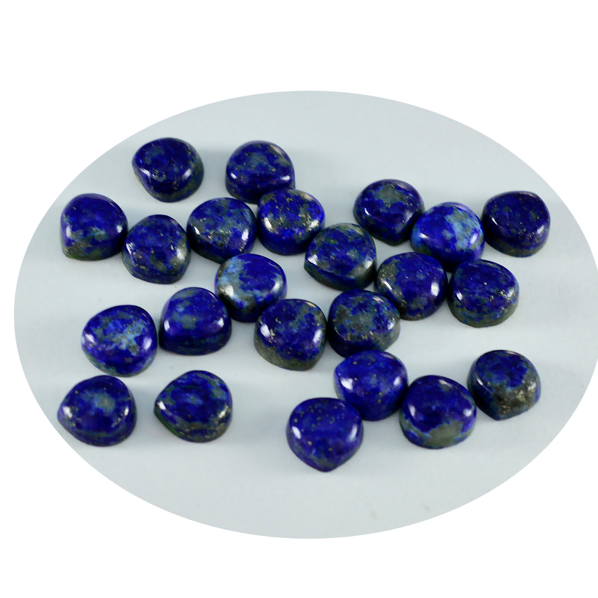 Riyogems 1 cabochon lapis-lazuli bleu en forme de cœur 4 x 4 mm, une pierre précieuse de qualité.