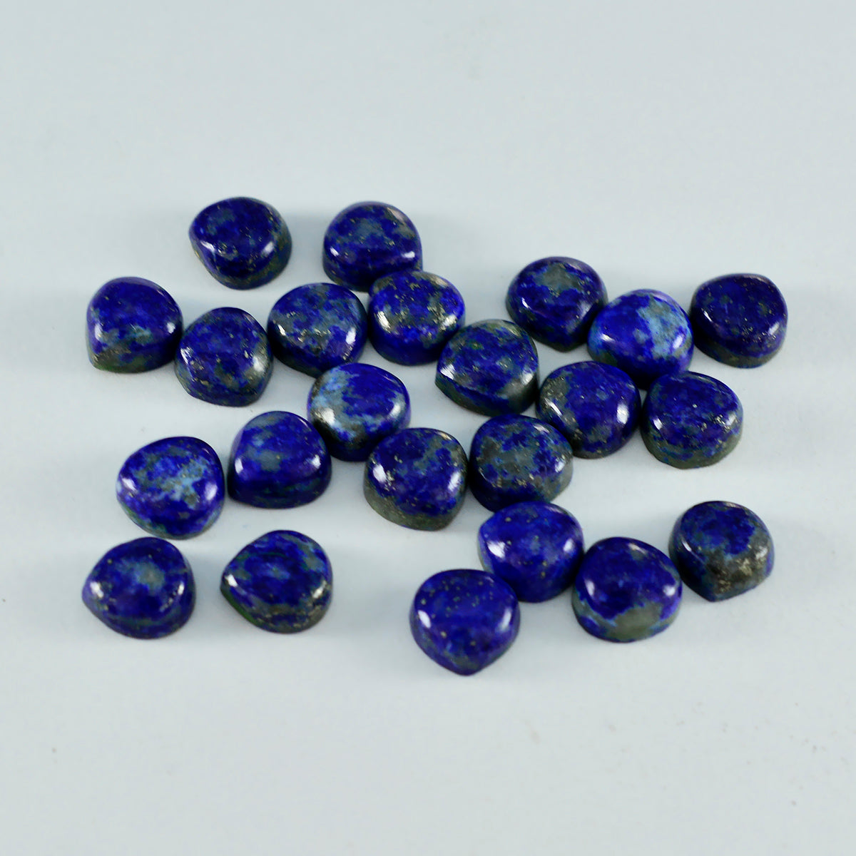 riyogems 1pc ブルー ラピスラズリ カボション 4x4 mm ハートシェイプ品質の宝石