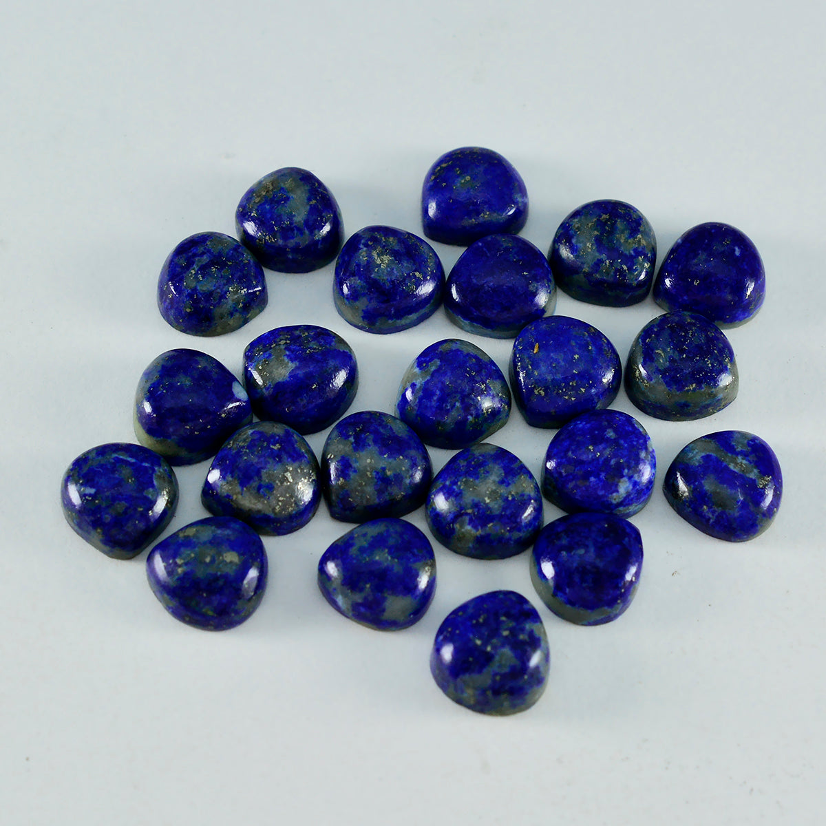 Riyogems 1 pc cabochon lapis lazuli bleu 6x6 mm en forme de coeur qualité aaa pierres précieuses en vrac