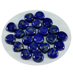 Riyogems 1PC Blue Lapis Lazuli Cabochon 7x7 mm Heart Shape A+ Quality Loose Stone