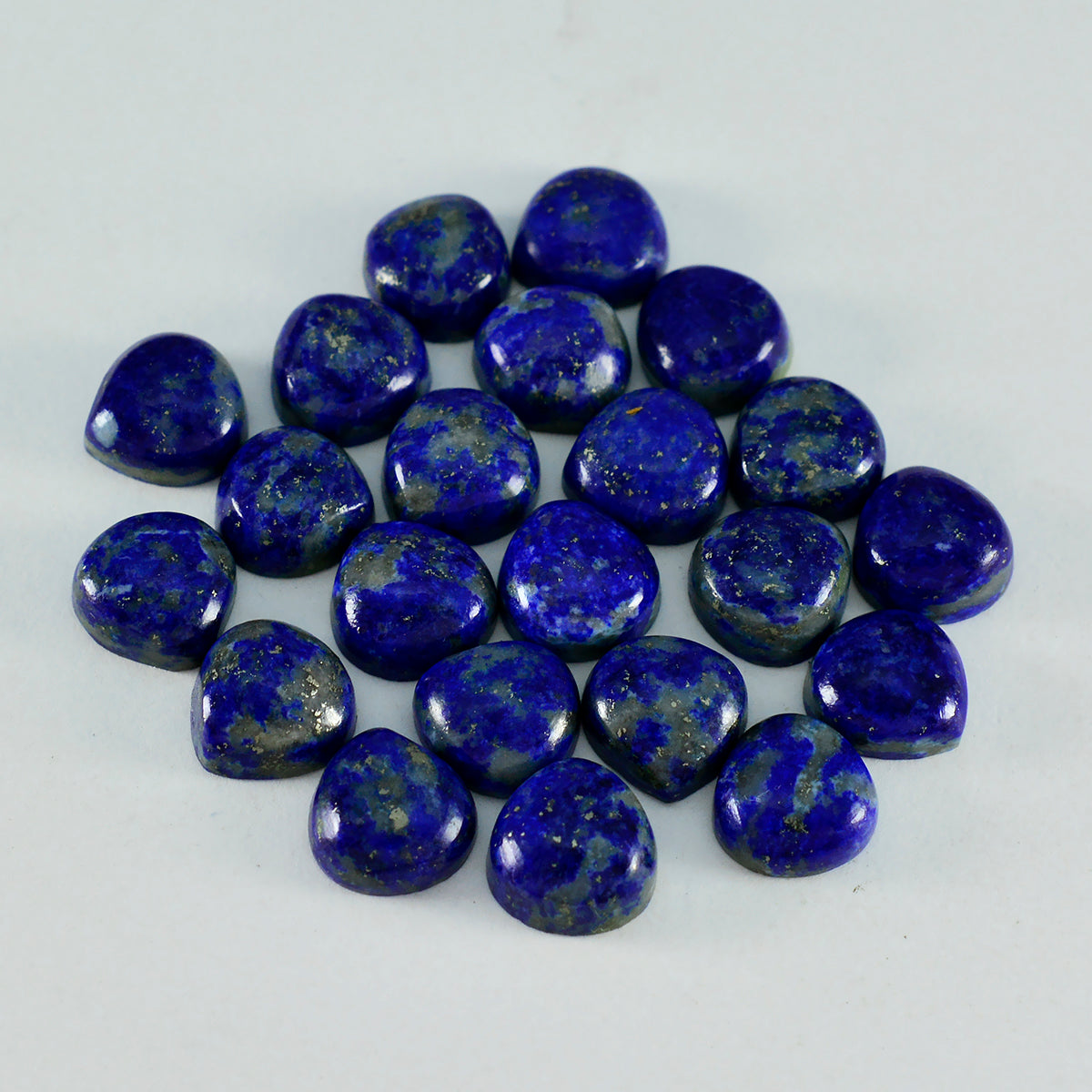 Riyogems 1PC Blue Lapis Lazuli Cabochon 7x7 mm Heart Shape A+ Quality Loose Stone