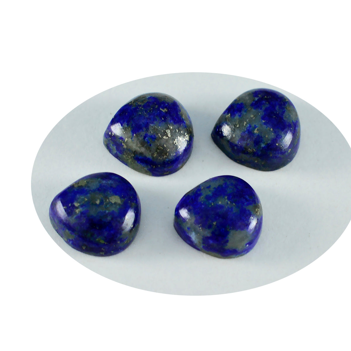Riyogems 1PC Blue Lapis Lazuli Cabochon 8x8 mm Heart Shape A+1 Quality Loose Gemstone