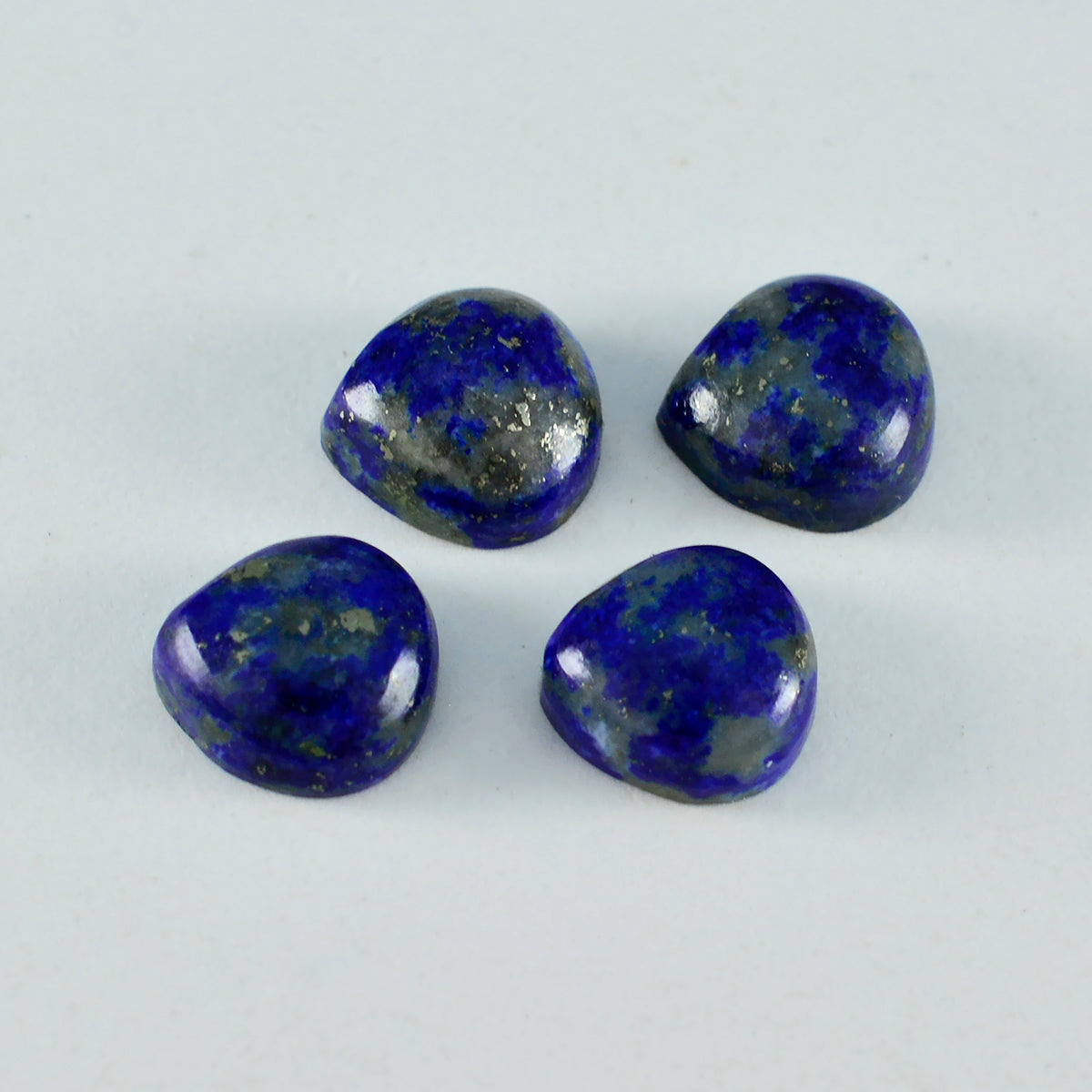 Riyogems 1PC Blue Lapis Lazuli Cabochon 8x8 mm Heart Shape A+1 Quality Loose Gemstone