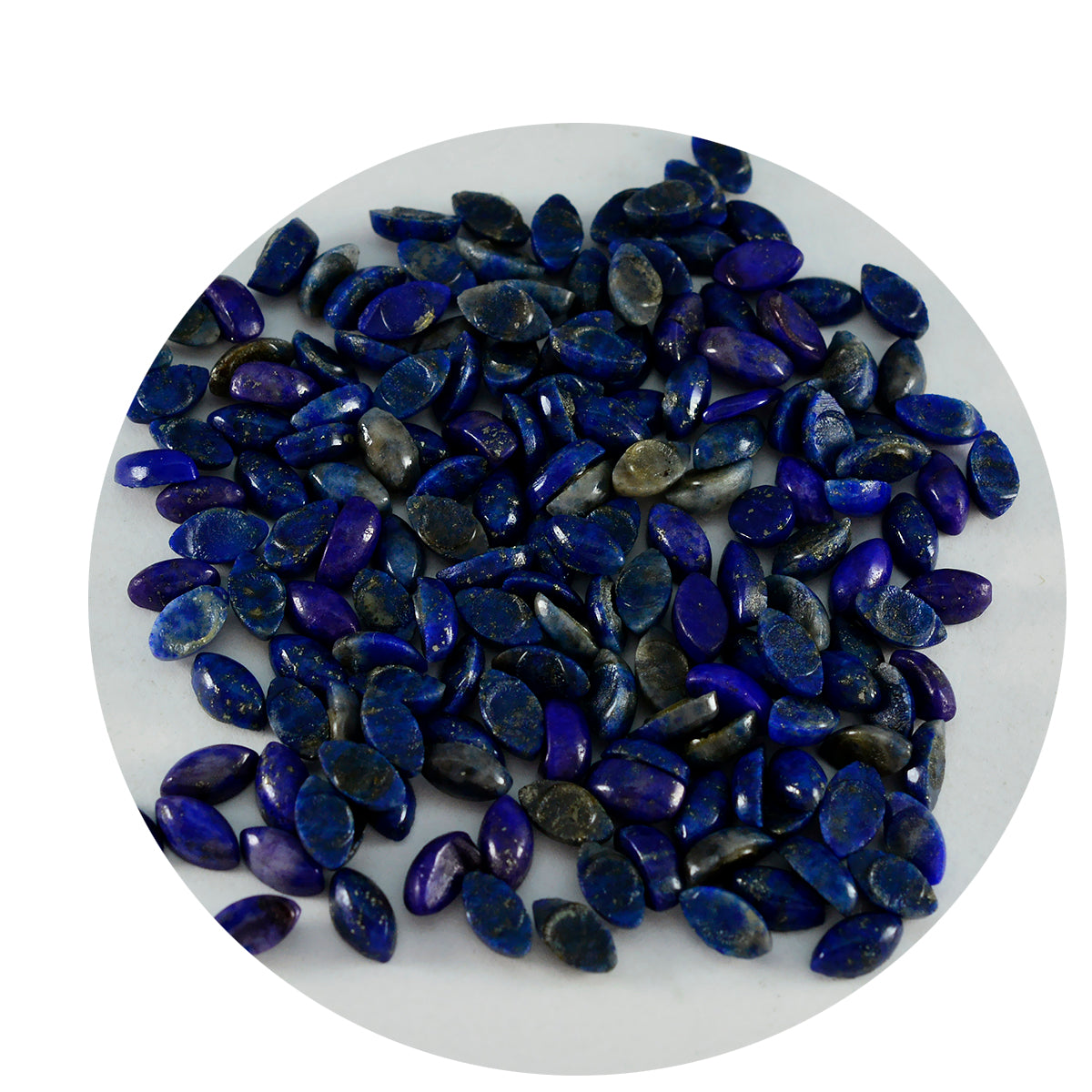 Riyogems 1 ST Blauwe Lapis Lazuli Cabochon 3x6 mm Marquise Vorm mooie Kwaliteit Losse Edelsteen