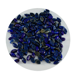Riyogems 1PC Blue Lapis Lazuli Cabochon 3x6 mm Marquise Shape good-looking Quality Loose Gemstone
