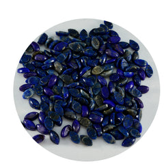 Riyogems 1pc cabochon lapis-lazuli bleu 3x6mm forme marquise belle qualité pierre précieuse en vrac