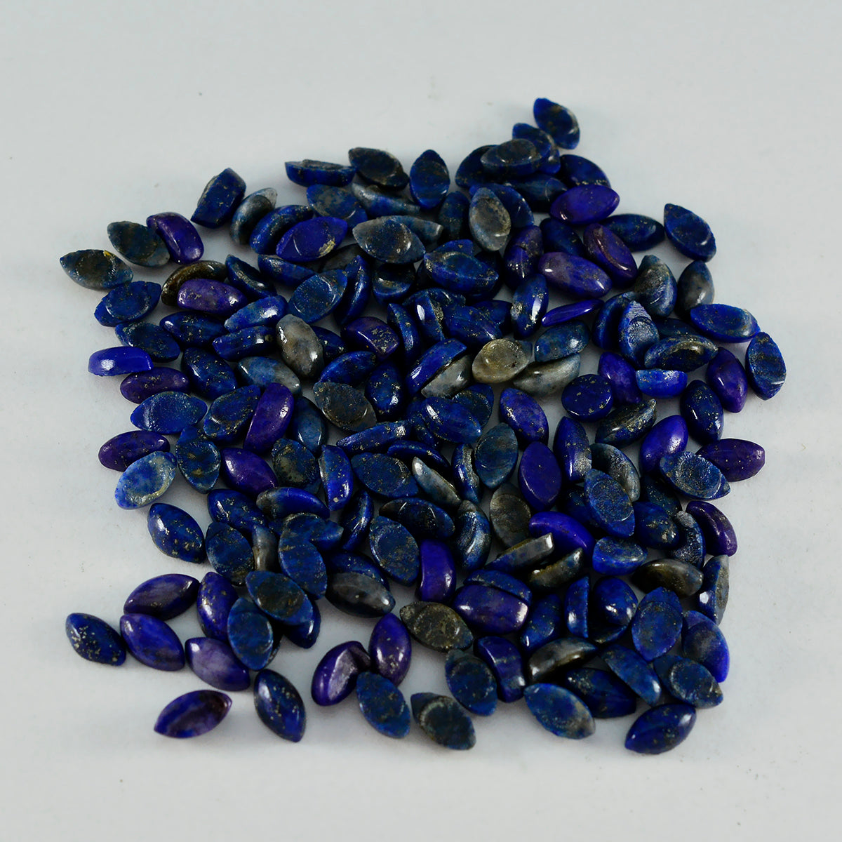 riyogems 1pc ブルー ラピスラズリ カボション 3x6 mm マーキス形状の見栄えの良い品質のルース宝石