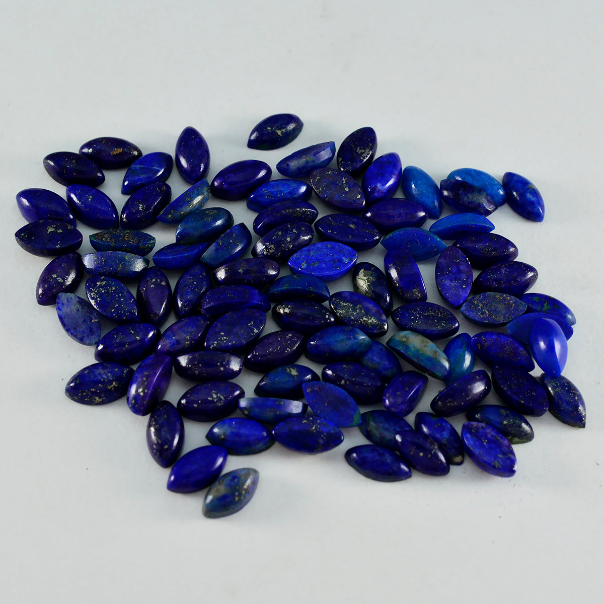 Riyogems 1PC Blue Lapis Lazuli Cabochon 4x8 mm Marquise Shape nice-looking Quality Gem