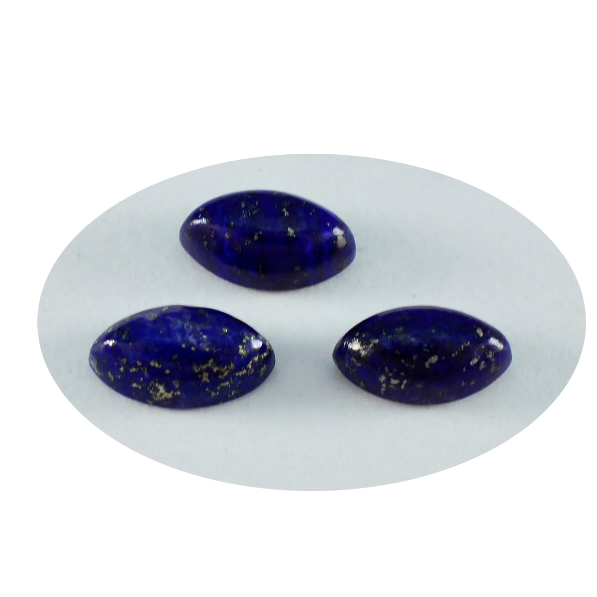 riyogems 1pc ブルー ラピスラズリ カボション 6x12 mm マーキスシェイプ かなり品質の高い石