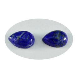 Riyogems 1pc cabochon lapis-lazuli bleu 10x14mm forme poire belle pierre précieuse de qualité