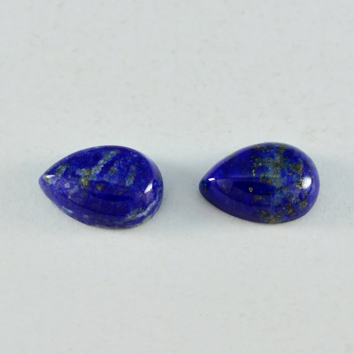 riyogems 1pc ブルー ラピスラズリ カボション 10x14 mm ペアシェイプの美しい品質の宝石