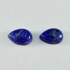 Riyogems 1pc cabochon lapis-lazuli bleu 10x14mm forme poire belle pierre précieuse de qualité