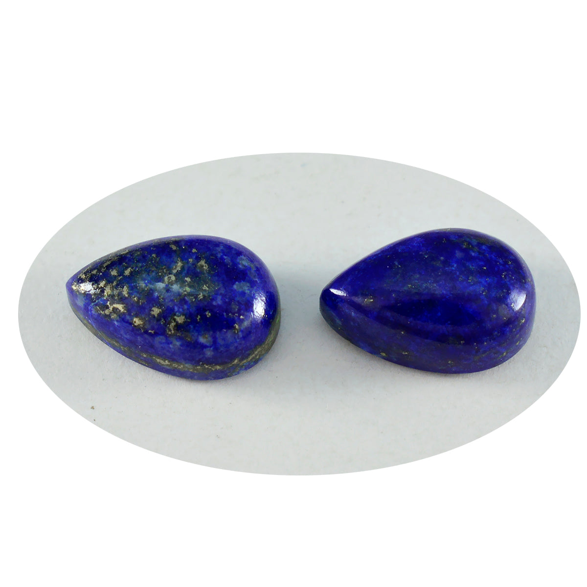 Riyogems 1PC Blue Lapis Lazuli Cabochon 12x16 mm Pear Shape attractive Quality Gems