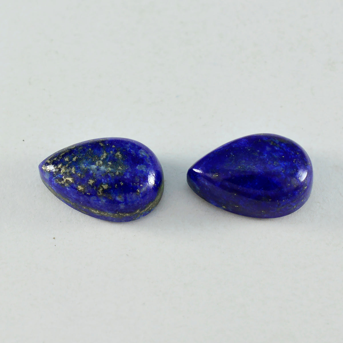 Riyogems 1 Stück blauer Lapislazuli-Cabochon, 12 x 16 mm, Birnenform, attraktive Qualitätsedelsteine