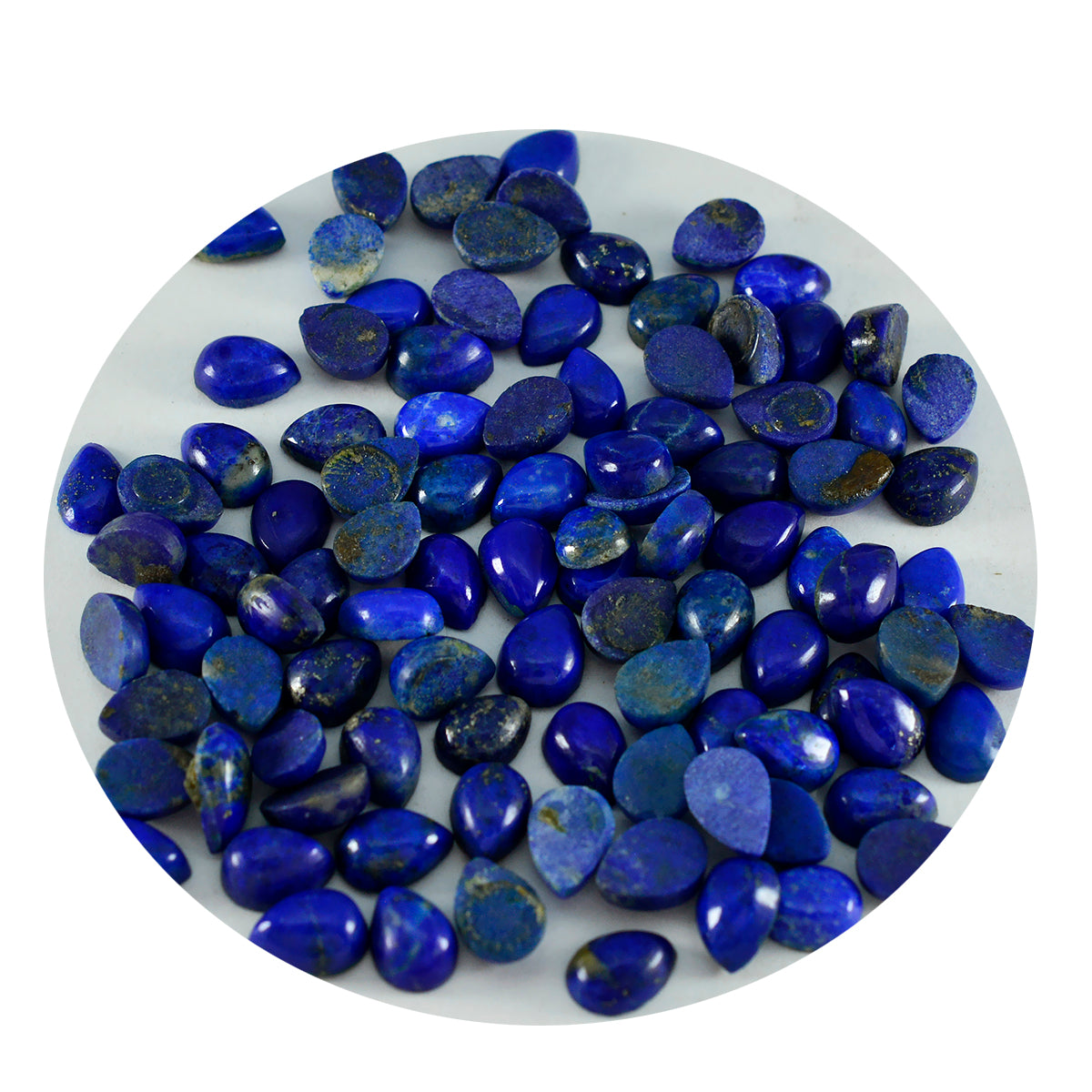 Riyogems 1 Stück blauer Lapislazuli-Cabochon, 3 x 5 mm, Birnenform, AAA-Qualitätsstein