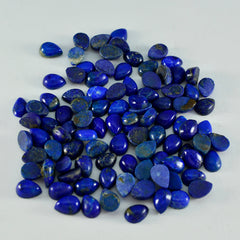 Riyogems 1PC Blue Lapis Lazuli Cabochon 3x5 mm Pear Shape AAA Quality Stone