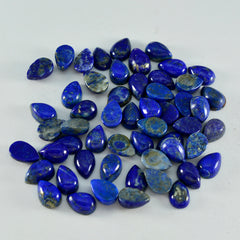 Riyogems 1PC Blue Lapis Lazuli Cabochon 4x6 mm Pear Shape A+ Quality Gemstone