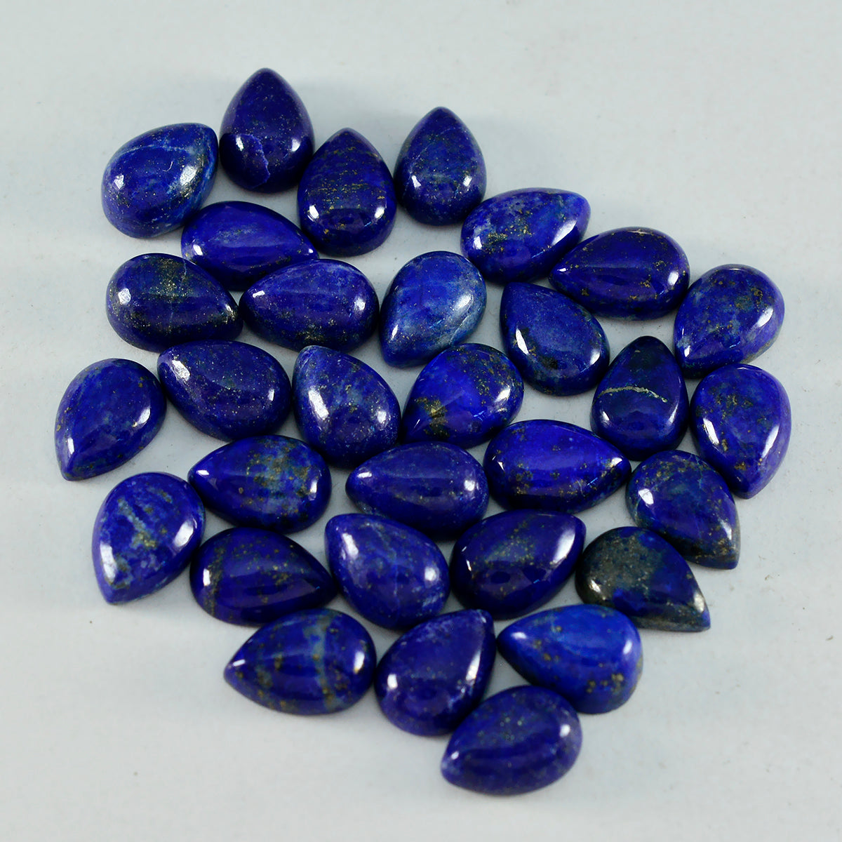 riyogems 1pc cabochon di lapislazzuli blu 5x7 mm forma pera gemma sfusa di qualità A+1