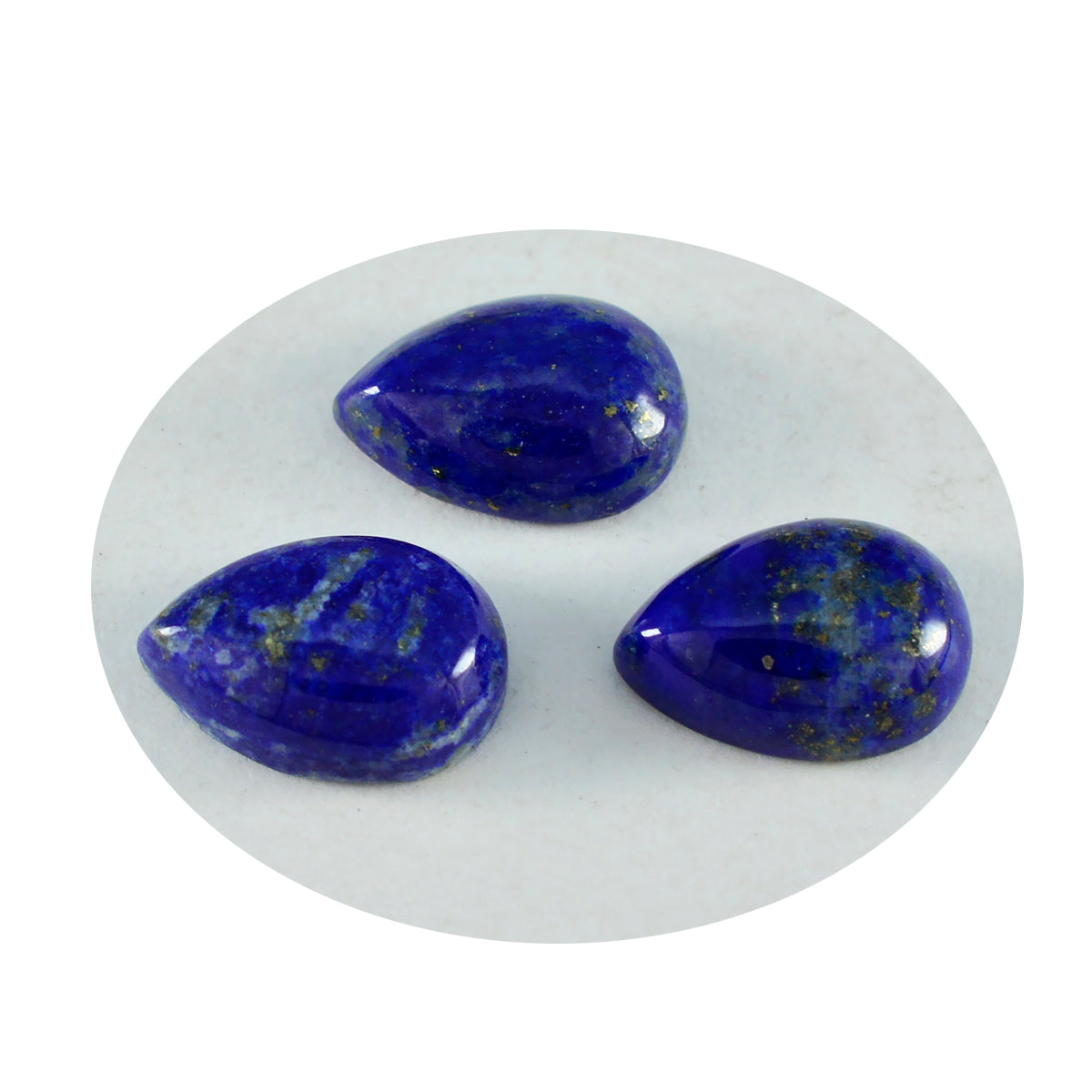 Riyogems 1pc cabochon lapis-lazuli bleu 8x12mm forme de poire belle qualité pierre précieuse en vrac