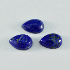 Riyogems 1pc cabochon lapis-lazuli bleu 8x12mm forme de poire belle qualité pierre précieuse en vrac