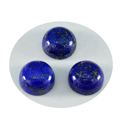 Riyogems, 1 pieza, cabujón de lapislázuli azul, 10x10mm, forma redonda, gemas de calidad encantadoras