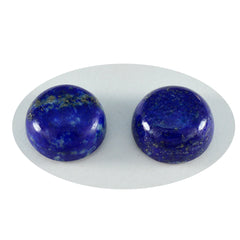 riyogems 1pc ブルー ラピスラズリ カボション 11x11 mm ラウンド形状ハンサムな品質の石