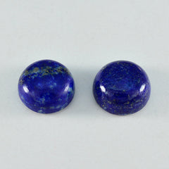 Riyogems, 1 pieza, cabujón de lapislázuli azul, 11x11mm, forma redonda, piedra de buena calidad