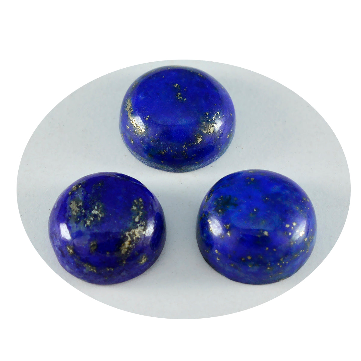 Riyogems 1 pc cabochon lapis lazuli bleu 14x14 mm forme ronde qualité surprenante pierres précieuses en vrac