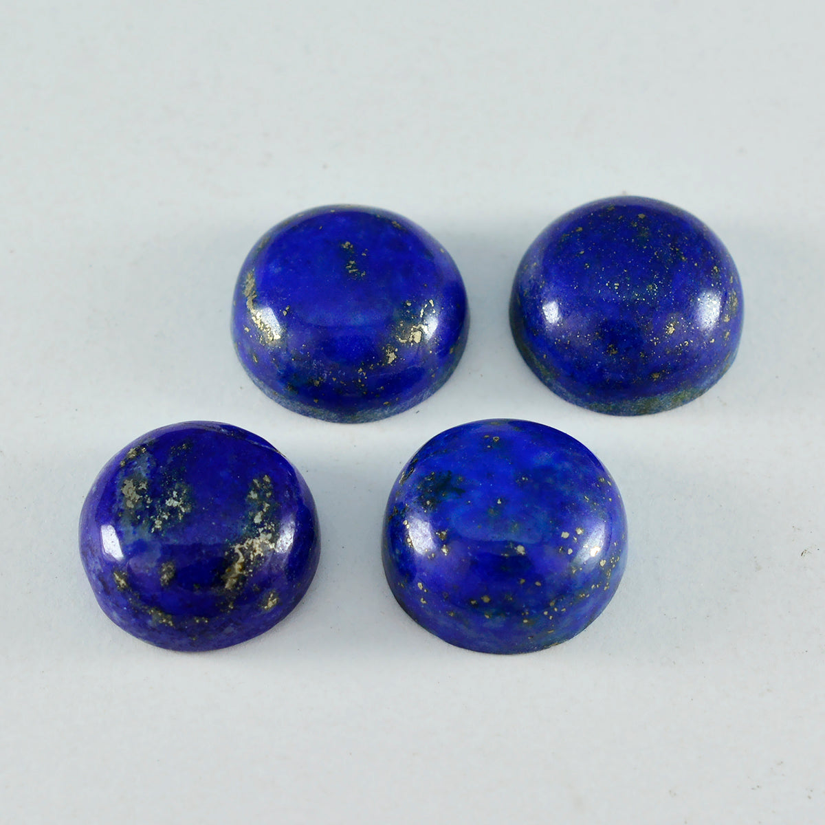 Riyogems, 1 pieza, cabujón de lapislázuli azul, 15x15mm, forma redonda, piedra suelta de maravillosa calidad