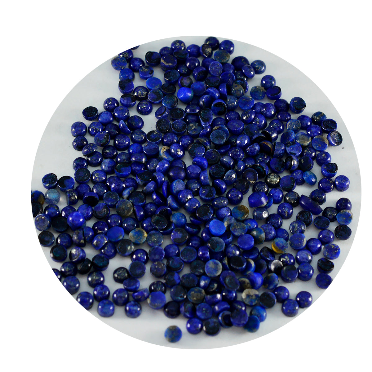 Riyogems 1PC Blue Lapis Lazuli Cabochon 3x3 mm Round Shape pretty Quality Stone