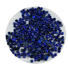 Riyogems 1PC blauwe lapis lazuli cabochon 3x3 mm ronde vorm mooie kwaliteitssteen