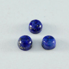 Riyogems 1PC Blue Lapis Lazuli Cabochon 4x4 mm Round Shape handsome Quality Gemstone